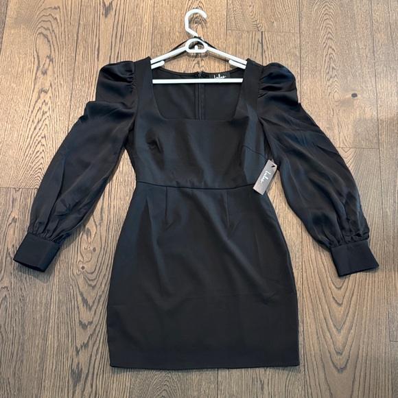 LULUS Longtime Crush Black Puff Shoulder Long Sleeve Mini Dress - Picture 5 of 8